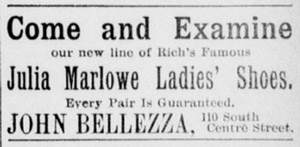 John Bellezza ad, 1901