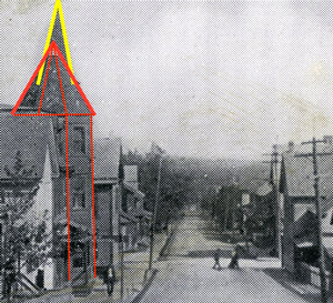 Two steeples near Walnut and Centre streets