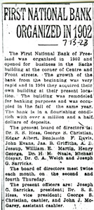 First National Bank history