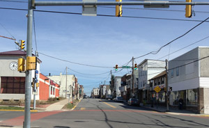 Centre Street
                at South Street, looking north