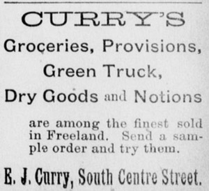 E. J. Curry ad, 1901