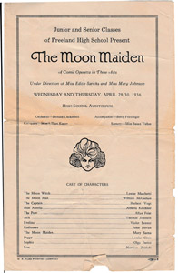 FHS 1936 comic operetta program