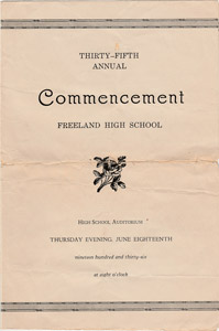 FHS class of 1936 Commencement program