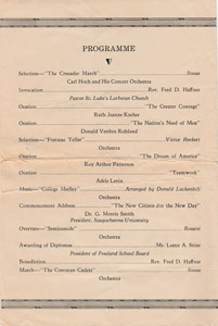 FHS class of 1936 Commencement program