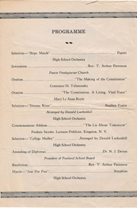 FHS class of 1936 Commencement program