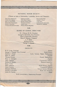 FHS class of 1936 Commencement program