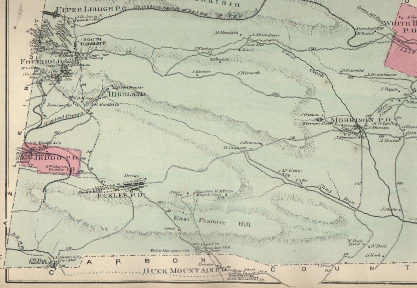 Part of Foster township map from 1873 atlas