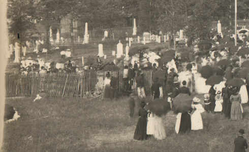 Ceremony at Freeland Cemetery, ca. 1890s