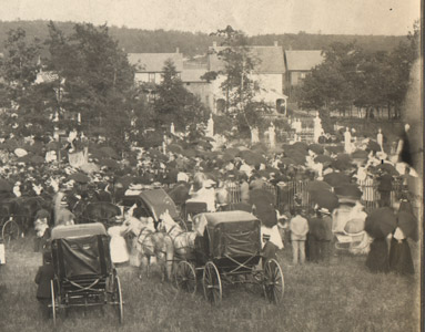 Ceremony at Freeland Cemetery, ca. 1890s