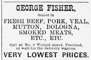 George Fisher, Upper Lehigh butcher, 1897