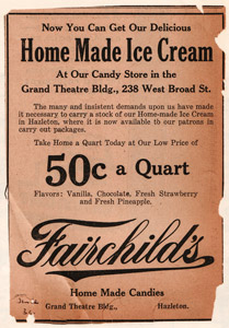 Fairchild's ice cream ad