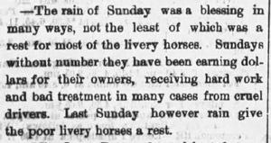 Rain rests livery horses, 1882