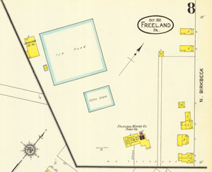 Johnson's Ice and Freeland Water Co. pump house, 1912