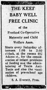 Keep Baby Well Free Clinic ac, 1925