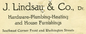 J. Lindsay & Co. hardware store billhead, 1925