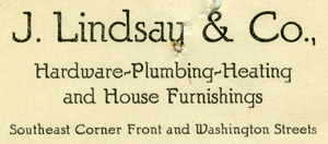 Lindsay Hardware bill header, 1925