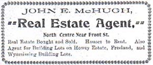 McHugh realty ad, 1895