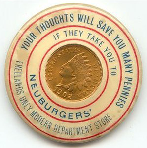 Neuberger's lucky penny ad