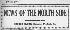 North Side News McGee header, 1925