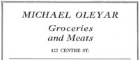 Ad for Oleyar's from 1921 directory