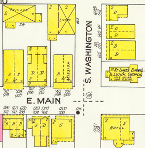 Sanborn map detail,
                1923