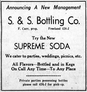 S & S Bottling Co. ad, 1948