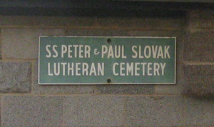 Ss. Peter & Paul Slovak Lutheran Cemetery sign