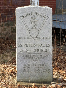 Sts. Peter & Paul's Eastern Greek Catholic Church WWII memorial