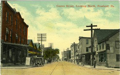Centre Street
                at Main Street, looking north