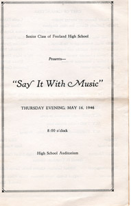 FHS class of 1946 class play program