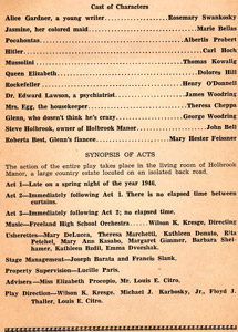 FHS class of 1952 class play program