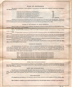 Insurance policy for Jeddo-Highland Coal Co. underground miners, 1926