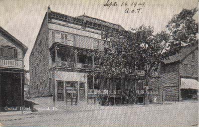 Central Hotel, postcard