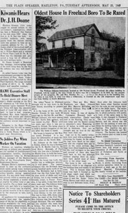 Johnson house to be razed, 1948