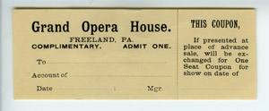 Grand Opera
                House ticket