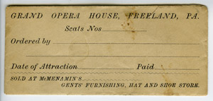 Grand
                Opera House ticket envelope