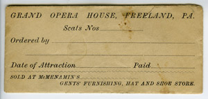 Grand Opera House ticket envelope