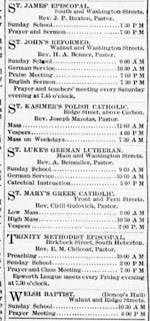  Church directory, October 1892