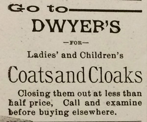 Dwyers Coats ad, 1894