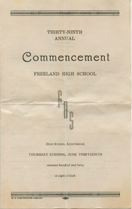 FHS 1940
                Commencement program