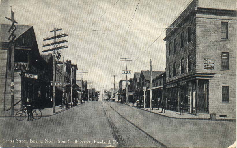 Centre Street at
                South Street, looking north