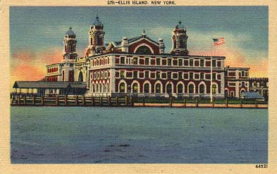 Ellis Island, postcard