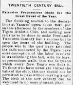 Tigers Club's 20th Century Ball, 12-31-1900