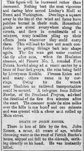 Wilkes-Barre Dollar Weekly News report on 1886 fire