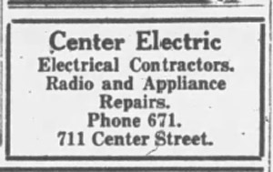 Centre Electric, 1947 ad