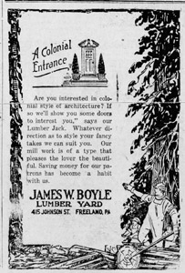 James W. Boyle Lumberyard ad, 1925
