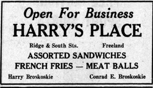 Harry's Place ad, 1948