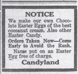 Candyland, 1919 ad