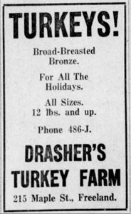Drasher Turkey Farm adm 1946