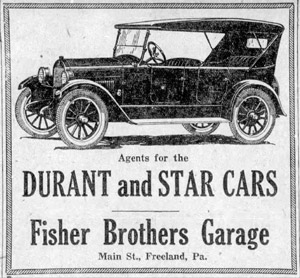Fisher Bros. Garage, 1923 ad
